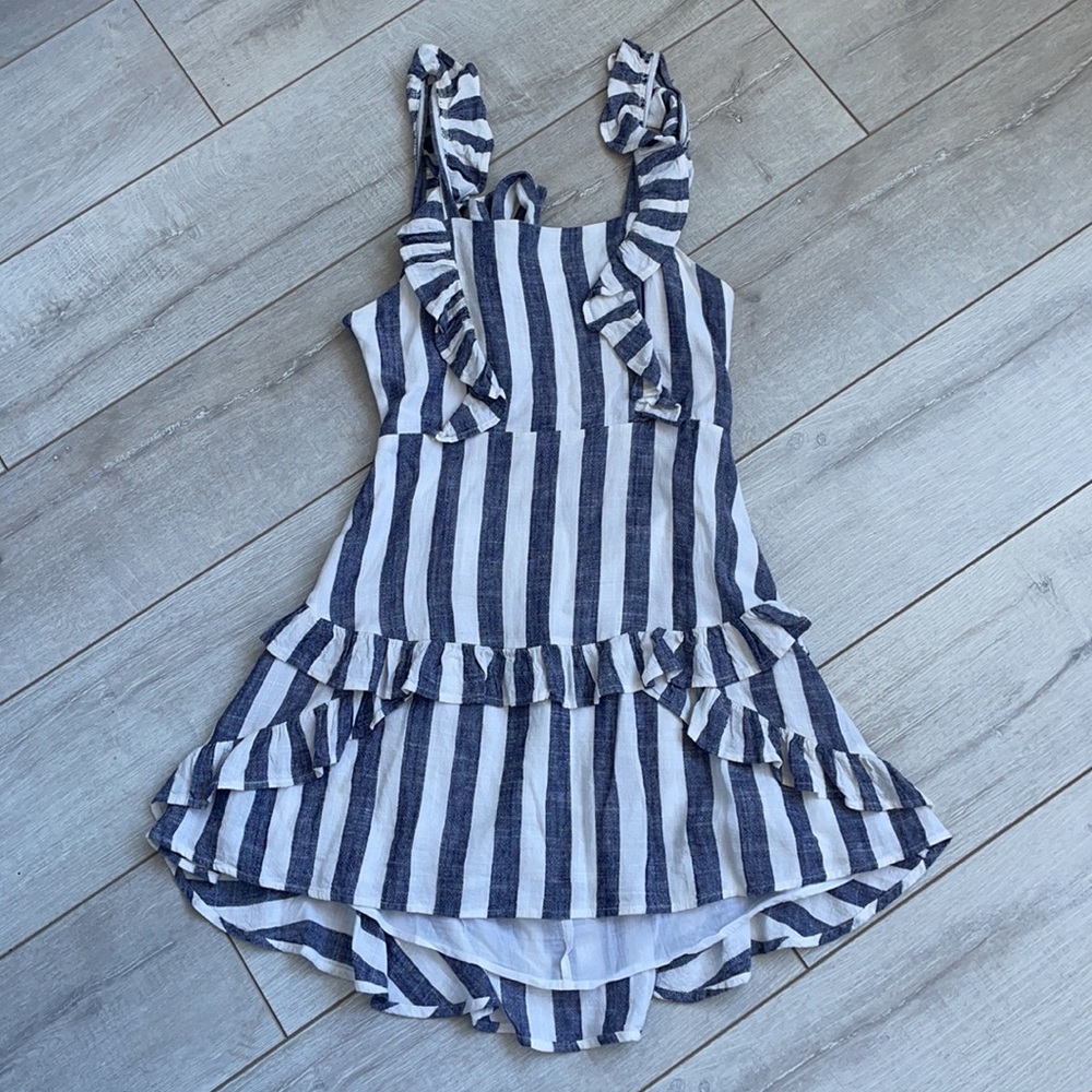 Selfie Leslie Blue/White Striped Sundress